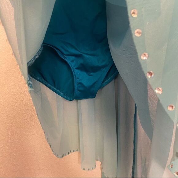 WEISSMAN solo Dance costume lyrical teal rhinestone Love In The Dark 14888 MC - Picture 7 of 14